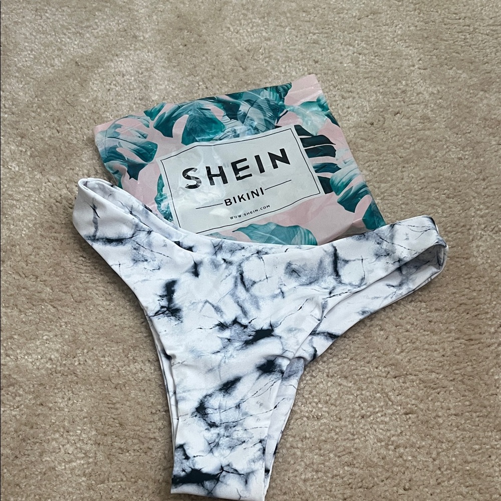 SHEIN Monochrome Marble Bikini Bottom